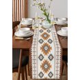 thumbnail image 4 of Table Runner Dresser Scarves 90 Inch Long, Bohemian Southwest Ethnic Art Linen Dining Table Runners Retro Abstract Geometric Art Tabletop Scarf for Wedding Holiday Party Kitchen, 4 of 7