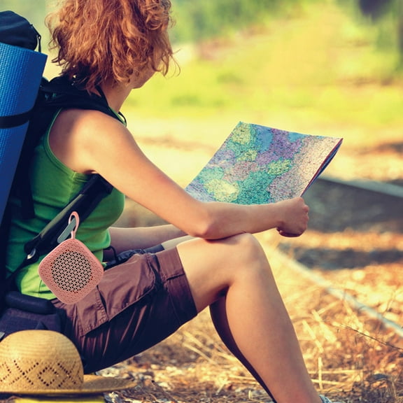 Nkmbld Wireless Speakers with Bluetooth 49-Foot Bluetooth Range,Enhanced Support Insert Card Bluetooth Speaker for Travel, Hiking, Car, Gift, Father's Day Gifts, Pink