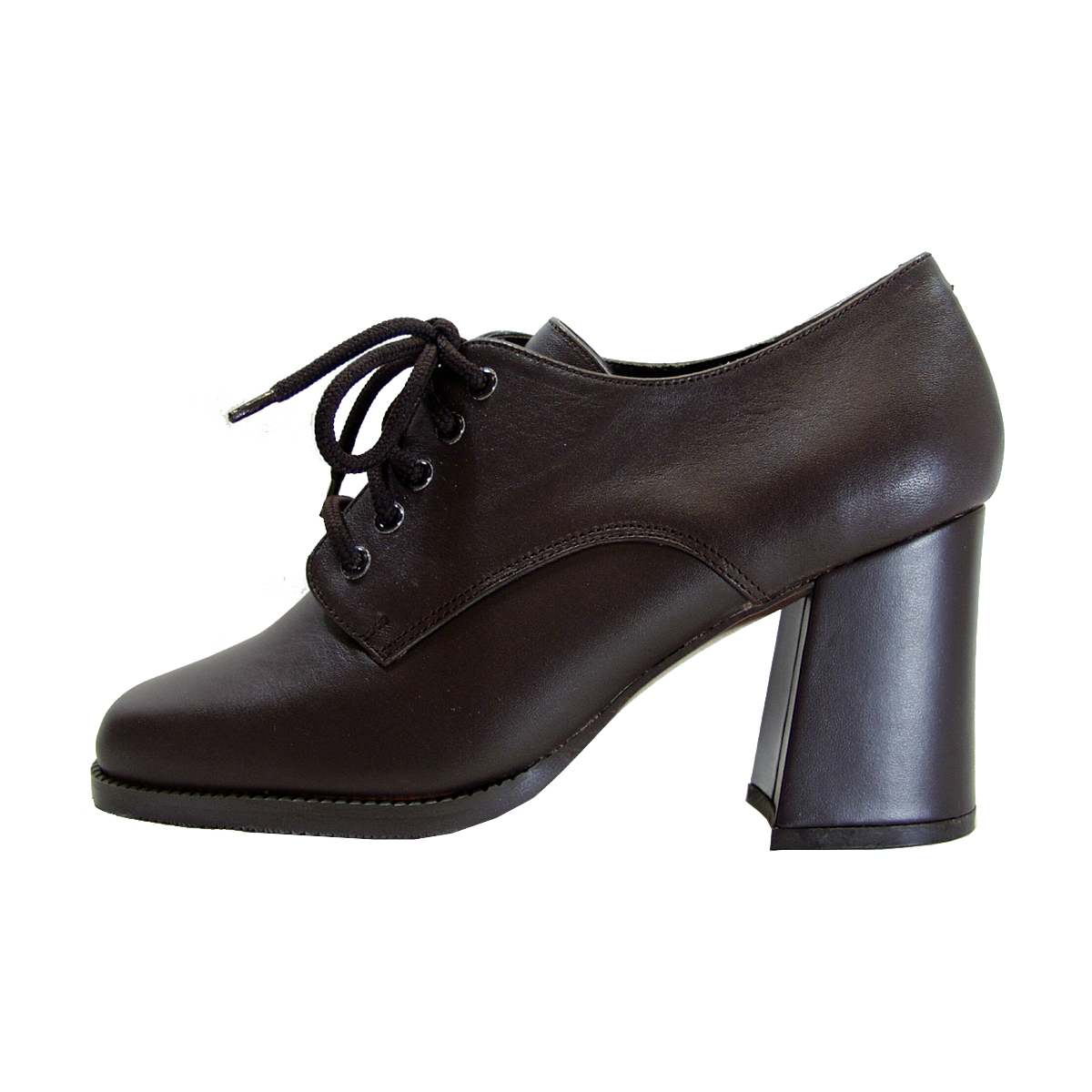 PEERAGE Ember Women's Wide Width Leather High-Heel Oxford Pumps BROWN 10 - image 3 of 6