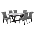 thumbnail image 1 of Weathered Gray Wood 7pc Dining Set with Gray Chairs, 1 of 4
