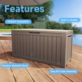 thumbnail image 3 of MAYEERTY 75 Gallon Outdoor Deck Box, Large Capacity Storage Box for Patio Furniture Cushions, Pillow Outdoor Indoor, Light Brown, 3 of 7