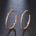 thumbnail image 2 of Rose Gold Plated Micro Pave Inside Out Cubic Zirconia Hoop Earrings, Giorgio BergamoRose, 2 of 5