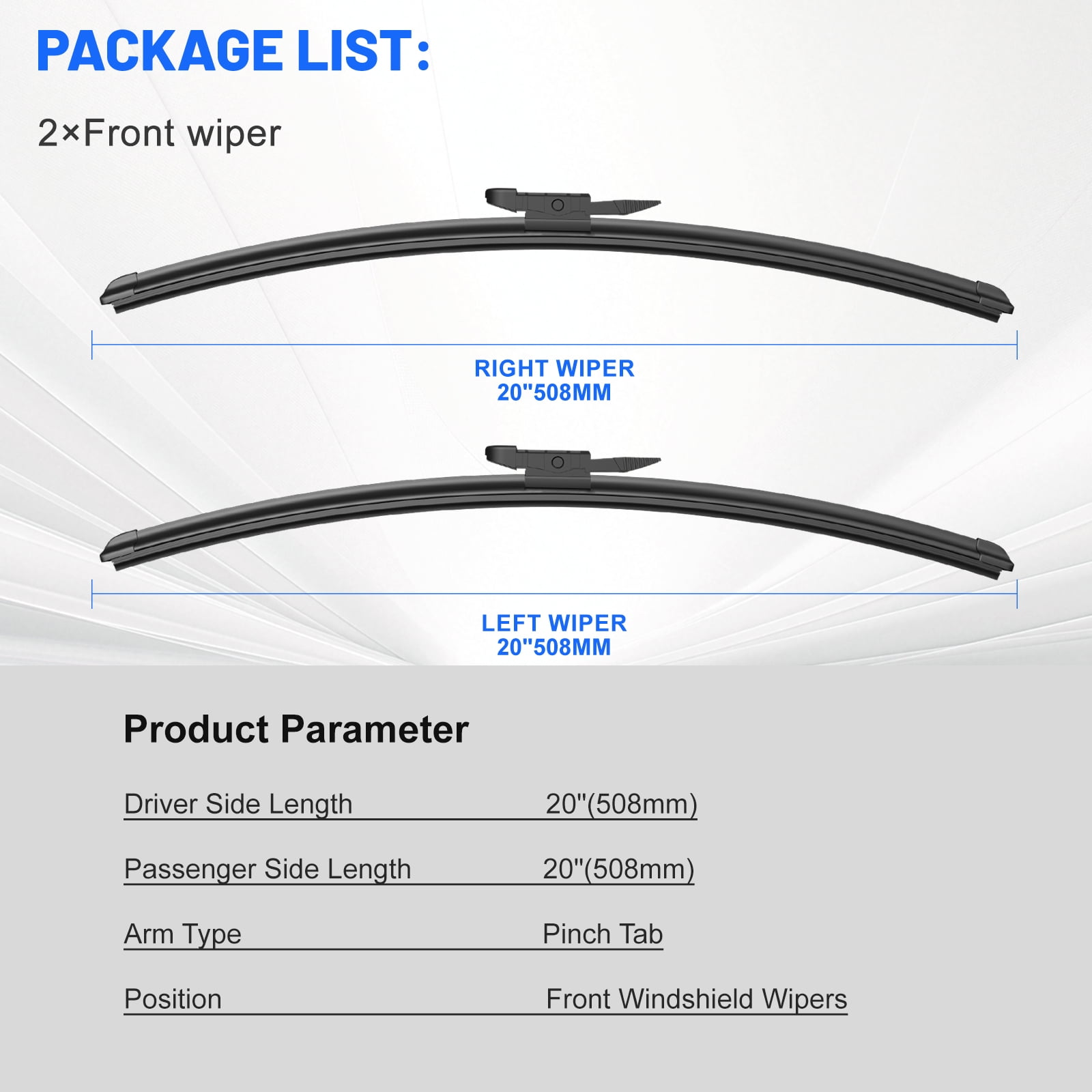 VYAOP Windshield Wipers Replacement for 2008-2011 Mazda Tribute,2008-2012 Mercury Mariner,2008-2011 Ford Escape OEM Quality All Season Wiper Blades 20" 20" (2 Pack)