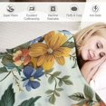 thumbnail image 3 of BCIIG Blue Yellow Flower Floral Blanket, Soft Blankets Flannel Bed Throw Cozy Lightweight Plush Gifts for Women Girls Sofa Couch Bedroom Living Rooms Warm All Season, Home Decor, Small  White, 3 of 6
