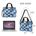 thumbnail image 3 of FORMRS 16" Laptop Bag Carrying Sleeve Case with Handle Travel Shoulder Briefcase, Blue and Gray Plaid Pattern, 3 of 8