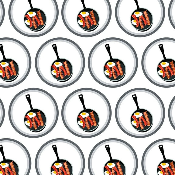 Bacon and Eggs White Breakfast Premium Gift Wrap Wrapping Paper Roll