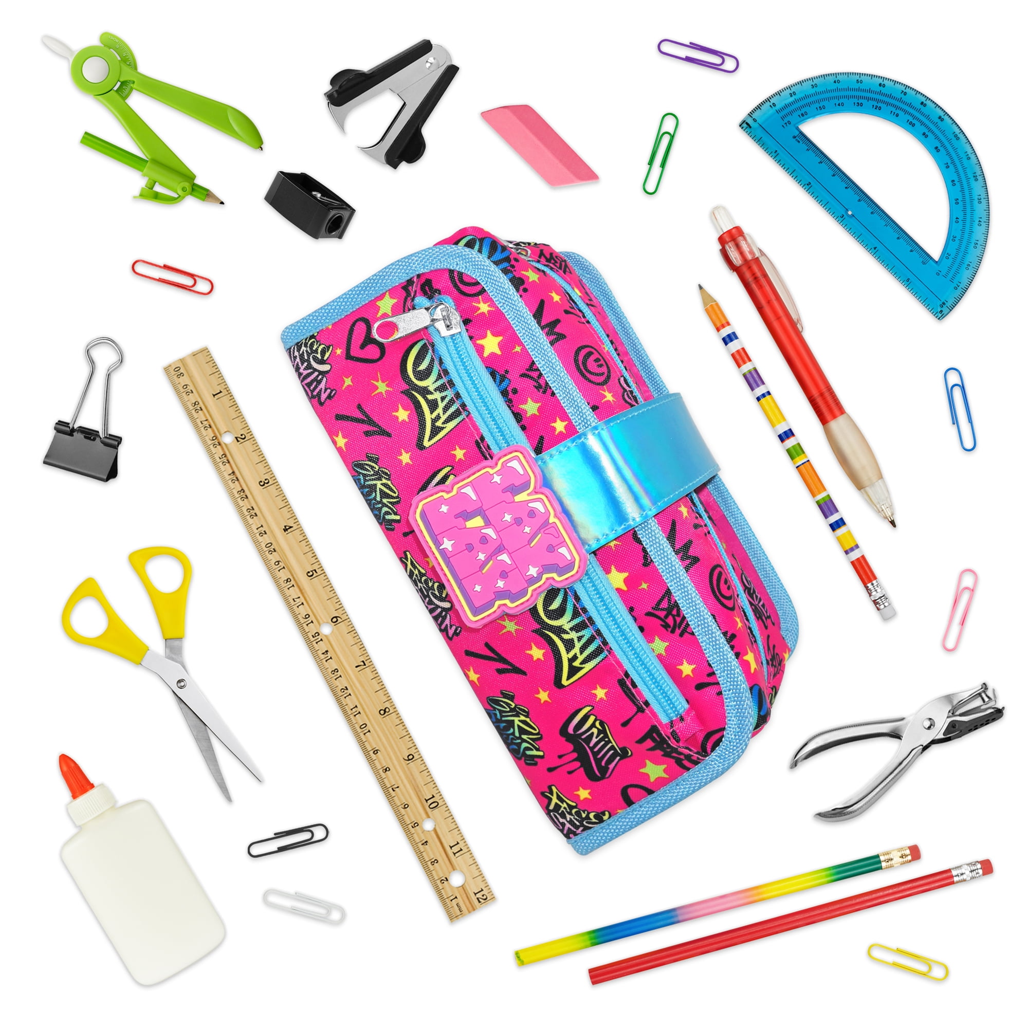 Nickelodeon Lay Lay Utility Pencil Case, Multi-Color, Soft Style, 9-Inches  Length by 3.9-inches High 
