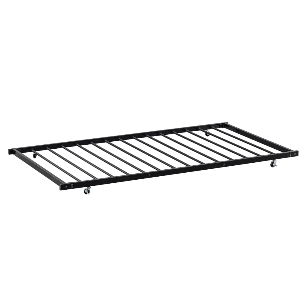 Veryke Metal Tube Bed Frame, Square Trundle Daybed with 4 Casters