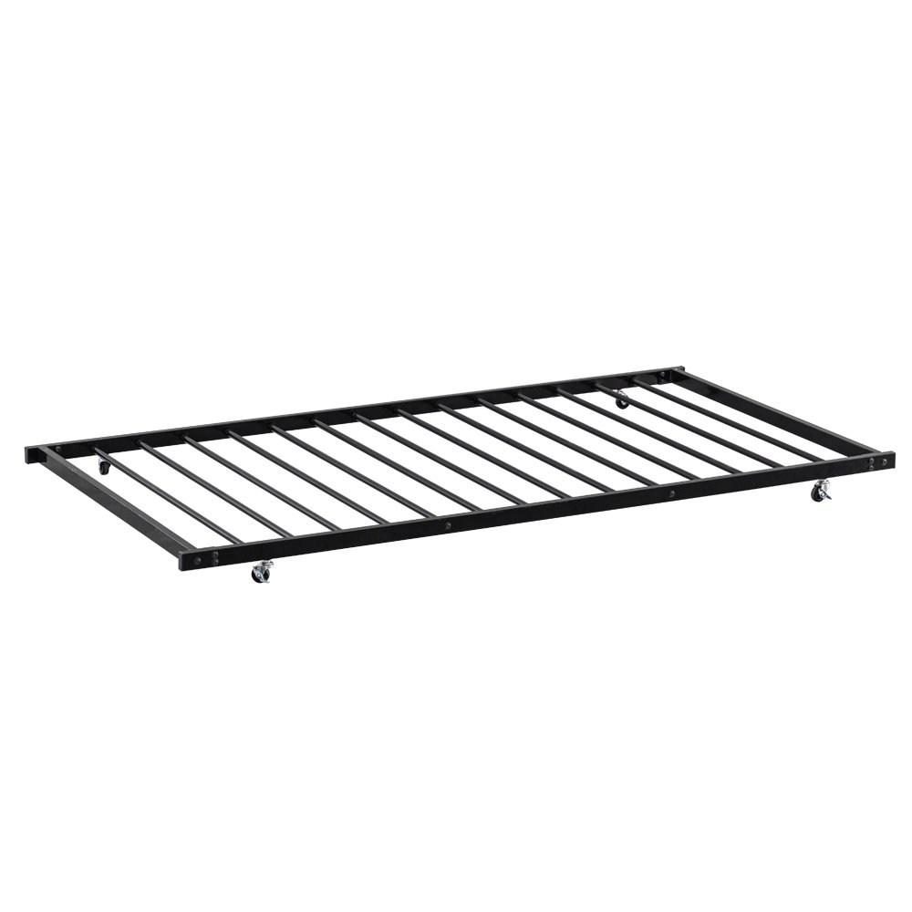 Veryke Metal Tube Bed Frame, Square Trundle Daybed with 4 Casters