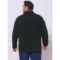 thumbnail image 3 of DARING DIVA Men's Big Tall Chest Pocket Long Sleeve Business Polo Shirt XL Black, 3 of 7