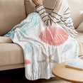 thumbnail image 4 of Throw Blanket for Couch Marine Life Soft Fleece Flannel Blankets Cozy Lightweight Blanket for Home Sofa Living Room Teal Sea Turtle Starfish Coral Bed Throws 30" x 40", 4 of 9