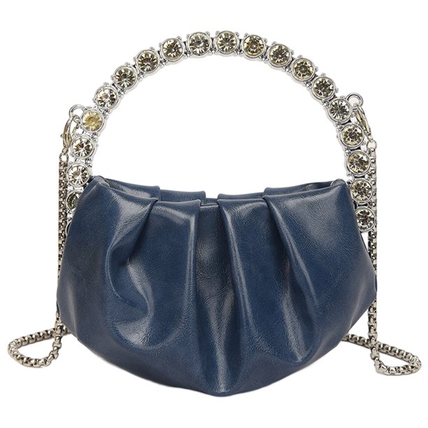 Bolsa De Noche Bolsa de banquete para mujer moda plisado brillante duradero ligero para asistir a banquetes Sywqhk Para Estrenar