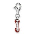 thumbnail image 2 of Sterling Silver Red Enamel Vintage Phone Dangle Charm for Women, Communication Symbol Pendant for Bracelet or Necklace, Retro Tech Jewelry Accessory, 2 of 6