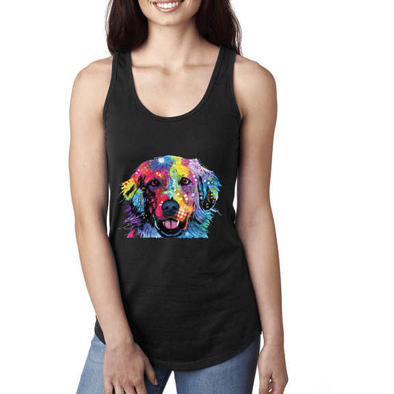Colorful Labrador Retriever Animal Lover Ladies Racerback Tank Top