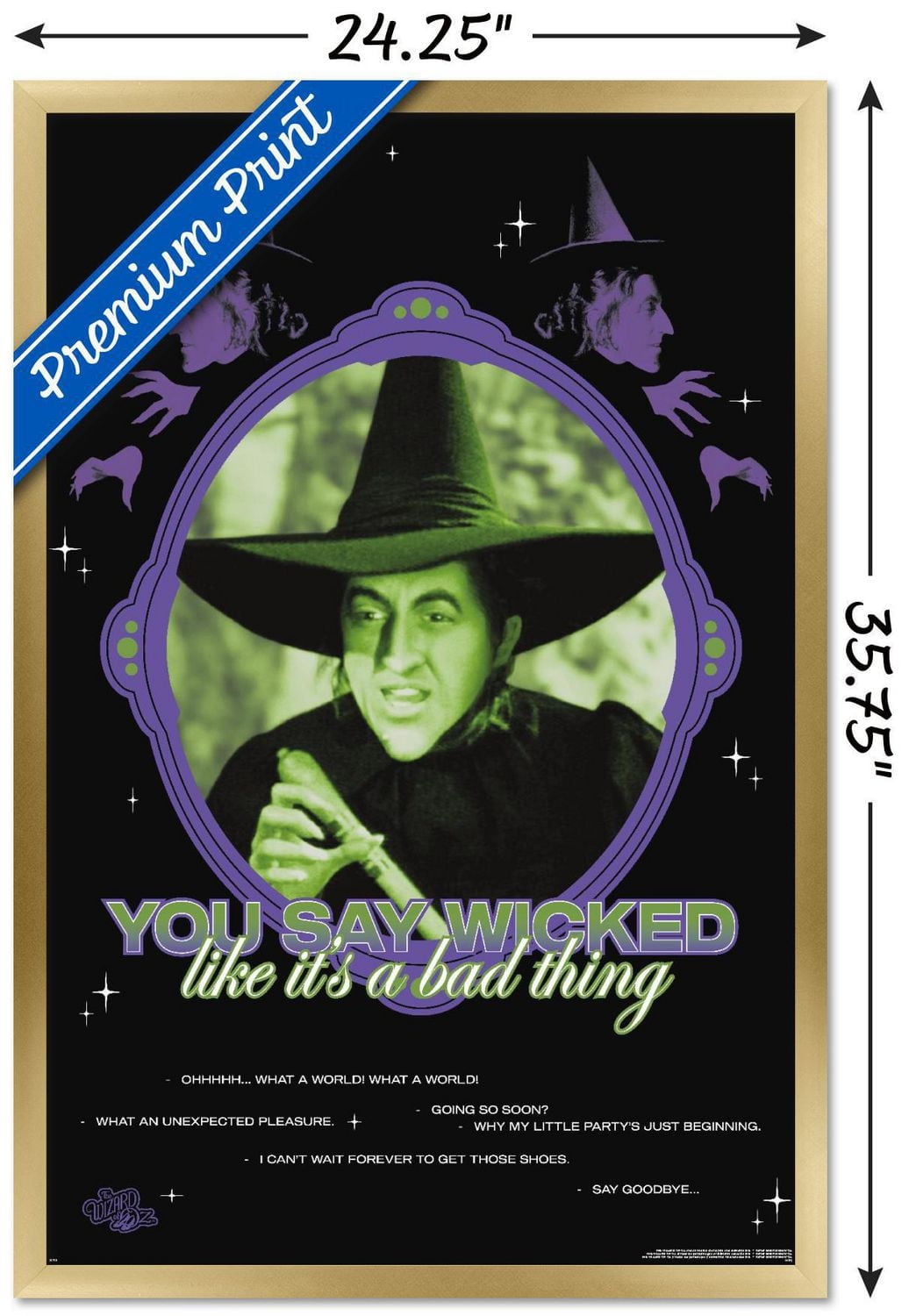 The Wizard Of Oz - You Say Wicked Wall Poster, 22.375" x 34" Framed