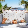 thumbnail image 3 of Fall Pumpkin Outdoor Pillow Covers 20x20 Inch Throw Pillow Covers Set of 2 Waterproof Decorative Pillow Cases Thanksgiving Orange White Autumn Leaves Cushion Covers for Patio Furniture Garden Couch, 3 of 8
