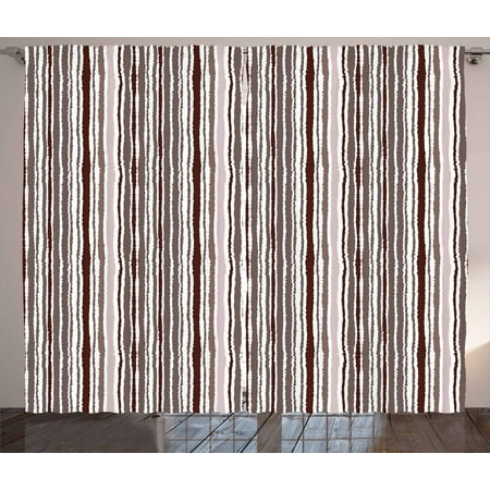 Geometric Curtains 2 Panels Set Vertical Lines Torn Paper Style