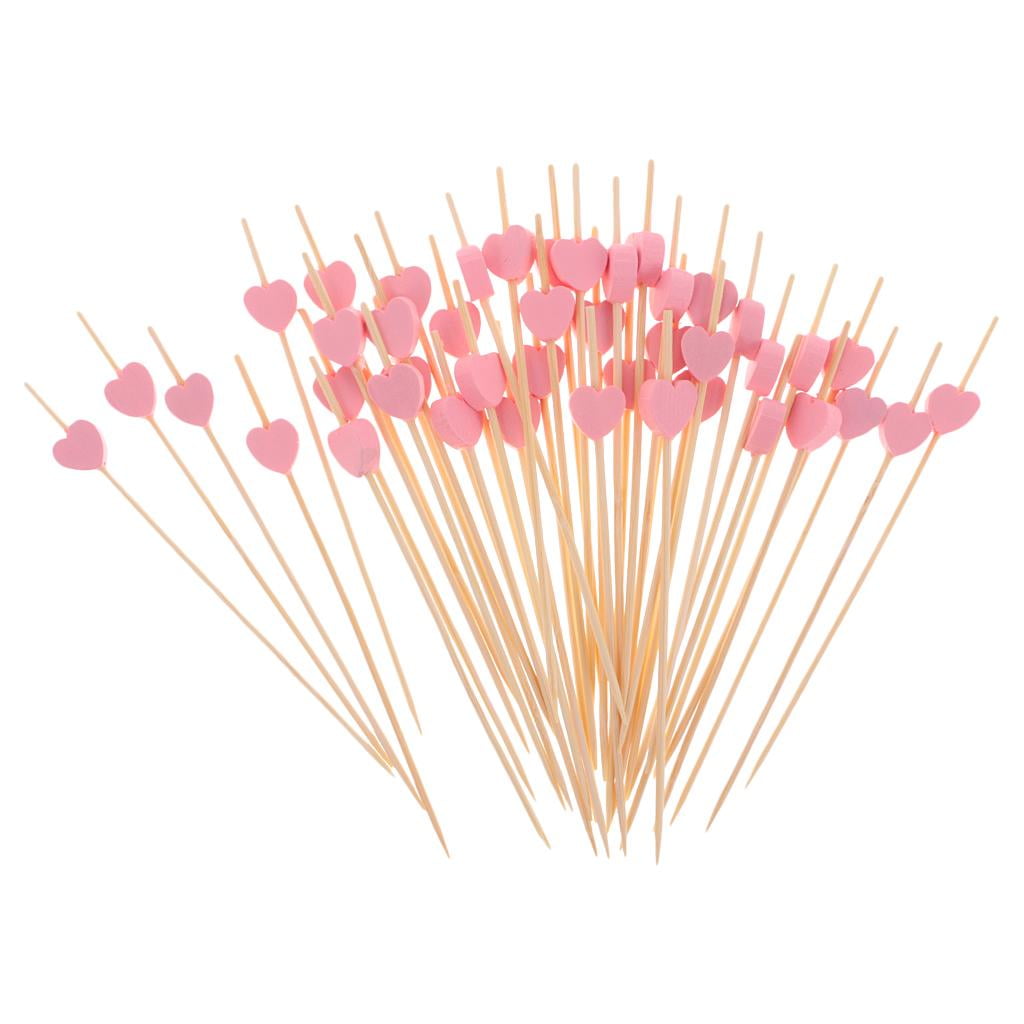 100 Pieces Bamboo Cocktail Picks Fruit Cocktail Sticks Party Dessert