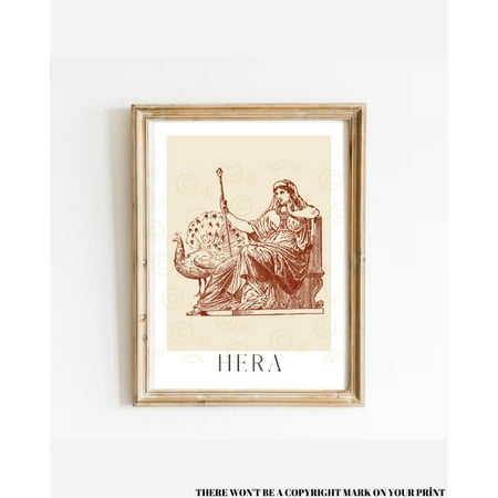 Goddess Hera Print, Juno Poster, Greek Mythology Art, Greek Gods, Goddess Of Women, Marriage, Family Childbirth, Weddings Wall Art, Modern Wall Decor, 8x12 UNFRAMED