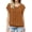 Orange, variant on hotojiny Summer Top for Women Loose Fit Crew Neck Front Pleated Shirts Fashion Ruffle Short Sleeve Women's Blouse