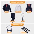 thumbnail image 5 of ETHAN Junior Boys Trajes Para Niños Elegantes Outfit Slim Fit 7 Pieces Formal for Young Men Navy Blue Size 18, 5 of 7