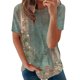 thumbnail image 2 of Blusa Camisas Blusa con estampado floral en 3D Camisas Estilo étnico Mujer Ropa diaria (Verde L) Cgtredaw Para estrenar, 2 of 6