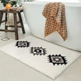 aoselan Boho Bathroom Rugs Black White Bath Mat Non Slip Western