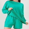 thumbnail image 4 of Ensemble Automne 2 Pcs pour Femmes Chandail en Molleton Col Rond et Shorts, 4 of 6