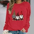 thumbnail image 4 of HOMBOM Red Merry Christmas Sweatshirts for Womens Crewneck Lightweight Pullover Funny Long Sleeve Soft Ladies Tops, 4 of 6