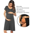 thumbnail image 4 of Avidlove 3 in 1 Nursing Dress Maternity Nightgown Labor/Delivery Breastfeeding Birthing Gown with Button, 4 of 7