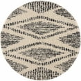 thumbnail image 2 of Hauteloom Berber Shag Collection - Fishhook Farmhouse Living Room Bedroom Round Area Rug with Tassel - Fluffy Plush High Pile Carpet - Southwestern Bohemian Tribal Style - Beige, Black - 7'10" Circle, 2 of 17