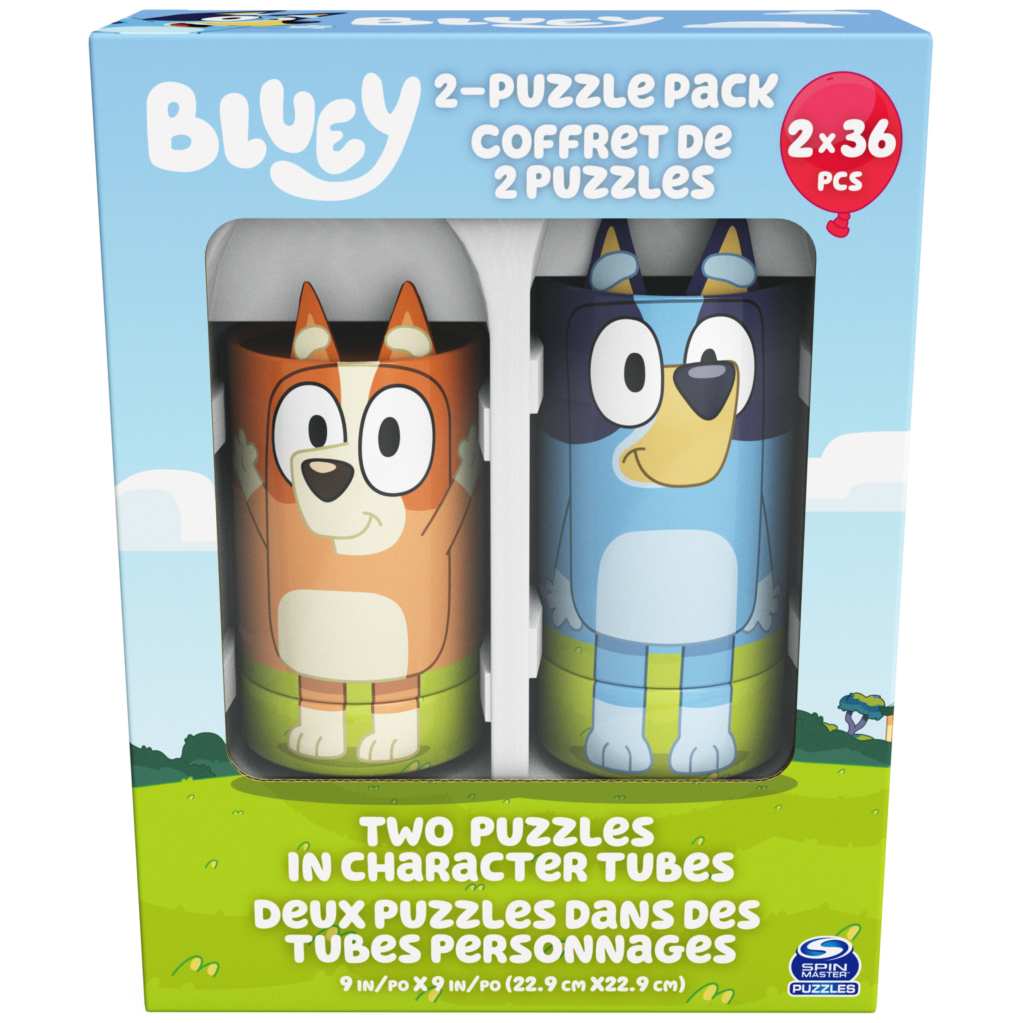Bluey, 36 Piece Jigsaw Puzzle 2Pack Toy Gift Set with Tube Packaging