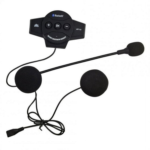 BT10 Motorcycle Helmet Headset Answer Incoming Calls Volume Controlling Motorcycle Headphones Easy Installing black