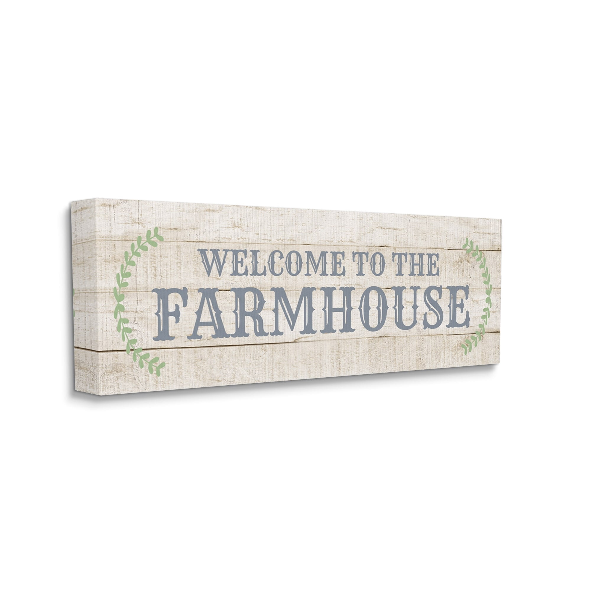 Stupell Industries Welcome To The Farmhouse Phrase Country Plank Pattern, 24 x 10,Design by CAD Designs