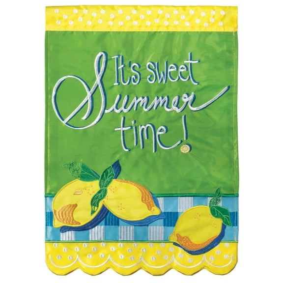 It's Sweet Summertime Yellow Lemon 23 x 7 Large Polyester Outdoor Hanging Garden Flag
