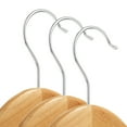 thumbnail image 2 of Casafield 20 Wooden Suit Hangers, Natural - Non-Slip Pant Bar & Swivel Hook, 2 of 7