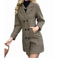 thumbnail image 3 of Blazer pour Femmes Automne Hiver Décontracté Col en V Boutonné Veste Habillée Longue Marron m, 3 of 9