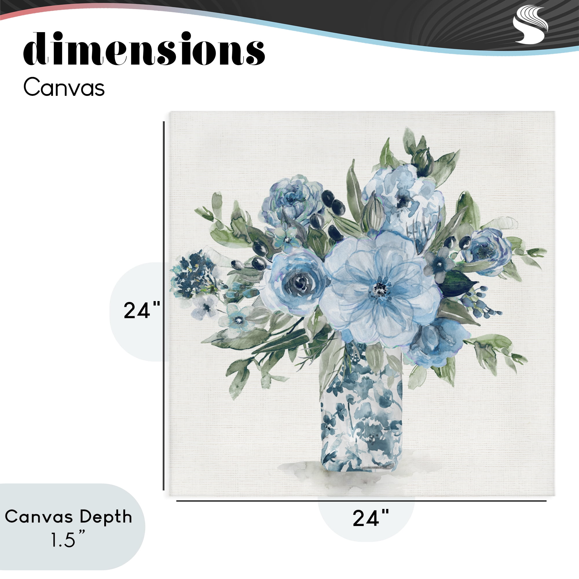 Stupell Industries Pastel Blue Bouquet Foliage Canvas Wall Art, design by Carol Robinson