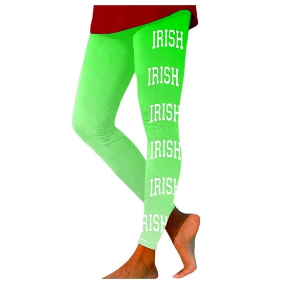 TSADFHJI Long Skirts for Women Summer with Slit Women's St Patricks Day Printed High Waist Tights Lifting Exercise Leggings Yoga Pants M Light Green