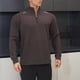 thumbnail image 1 of pstuiky camisetas de manga larga para hombre, Camiseta deportiva informal de manga larga para hombre, color liso, con cuello alto, media cremallera y hebilla, ajustada top de hombre s, 1 of 5