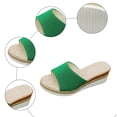 thumbnail image 7 of Platform Espadrilles for Women Peep Toe Wedge Sandals Slip on Summer Slides Nonslip Beach Dress Shoes Green Size 8, 7 of 7