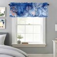 thumbnail image 3 of Watercolor Ocean Coral Texture Valances for Windows,Kitchen Valance Rod Pocket Short Curtain, Abstract Marine Life Valance Curtain Window Valances for Bedroom Bathroom Living Room 42x12in, 3 of 9