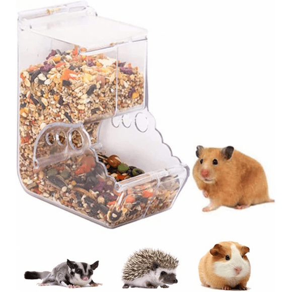 Hamster Feeder, Bin Feeder with Bracket Automatic Bottle Dispenser with Holder for Pigeon Parrots Mini Hedgehog Hamster Small Animal