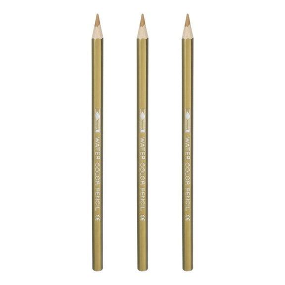 Uxcll Watercolor Pencils, Gold Color Pencil Set Sketch Coloring Drawing Colored Pencils Bulk Artist Drawing Supplies for Adult Coloring Book Blending, 3 Pcs