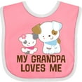 thumbnail image 3 of Inktastic My Grandpa Loves Me Girls Girls Baby Bib, 3 of 4