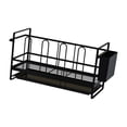 thumbnail image 4 of Estante organizador para fregadero de cocina, soporte para cubiertos y utensilios, escurridor de platos Negro, 4 of 7