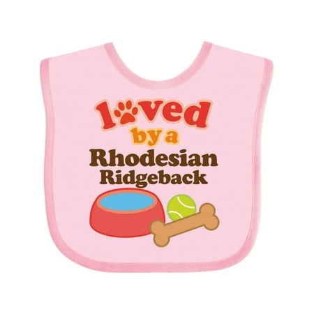 

Inktastic Rhodesian Ridgeback Loved by a (Dog Breed) Gift Baby Boy or Baby Girl Bib