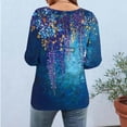 thumbnail image 6 of Levmjia Womens Tops Vintage Boho Floral Printed 3/4 Sleeve T Shirt Loose Casual Round Neck Blouse Pullover Polyester Comfortable All Season, 6 of 7