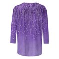 thumbnail image 5 of Royisotas 3/4 Sleeve Tops for Women Plus Size Print Casual Purple Summer Women Shirts Crew Neck Fashion Loose Fit T-Shirts, 5 of 5