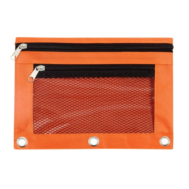 Pencil Pouch 3 Ring Zipper Pencil Pouches Case Binder Cosmetic Bag